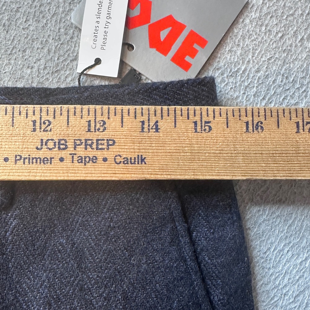Edge by WD-NY Dress Pants Mens 29x32 Slim Fit Charcoal Herringbone Wool NEW - Picture 7 of 11